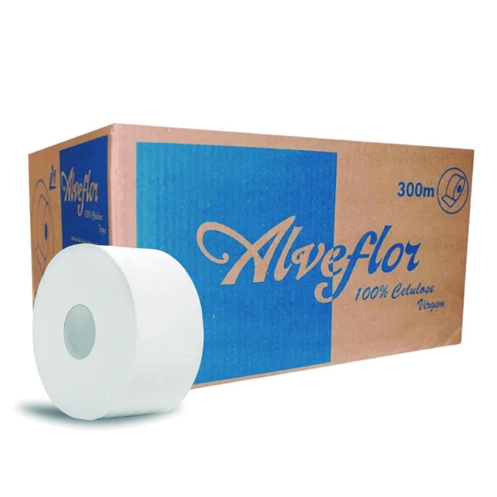 Papel Higienico Rolao 100% Cel 8X300M Folha Simples Alveflor