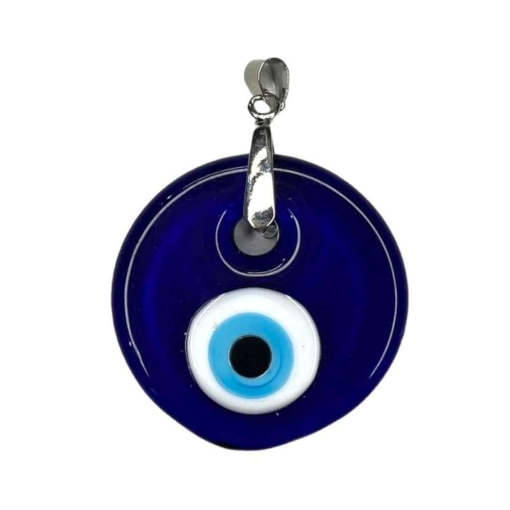 Pingente Olho Grego Murano Azul 4 Cm