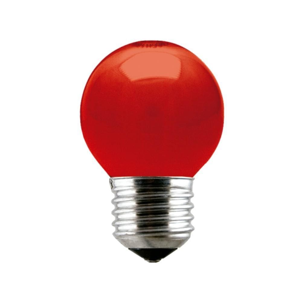 Lâmpada Incandescente Taschibra Bolinha 15W 110V Vermelha