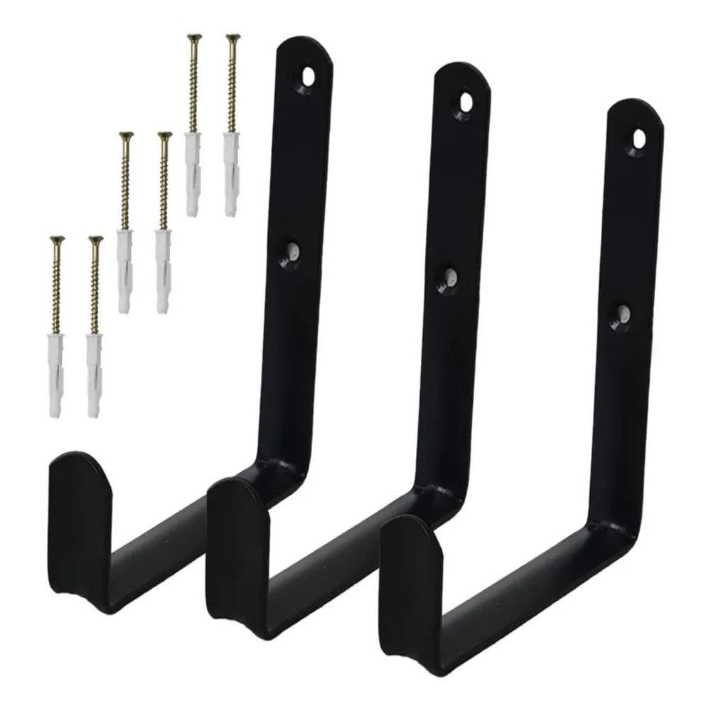 2X 3 Suporte Multiuso Bike Escada Mangueira Gancho Com Paraf