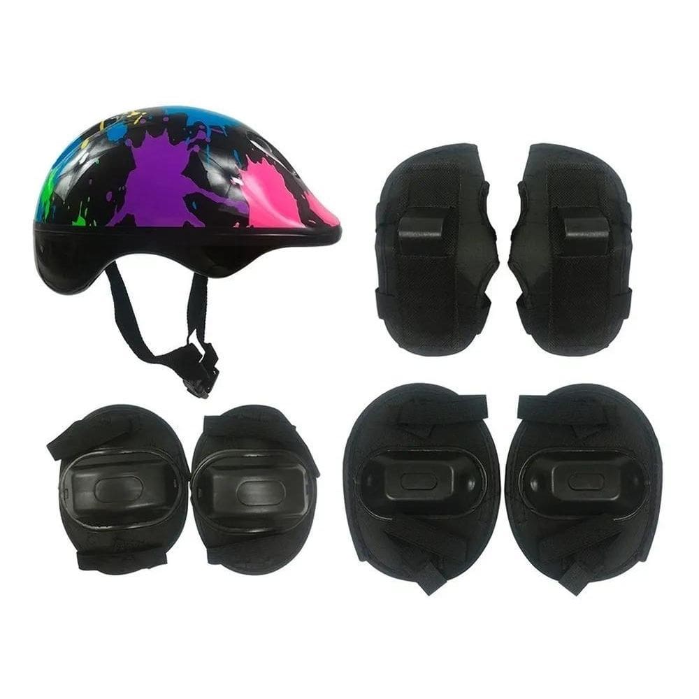 2X Kit Proteção Infantil Patins Skate Bicicleta Roller Color
