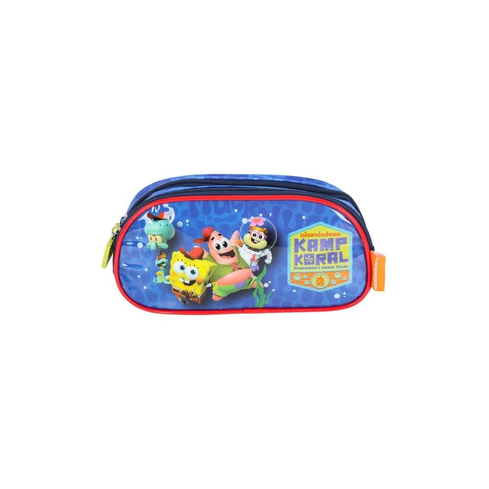 Estojo Duplo Escolar Bob Esponja - Azul