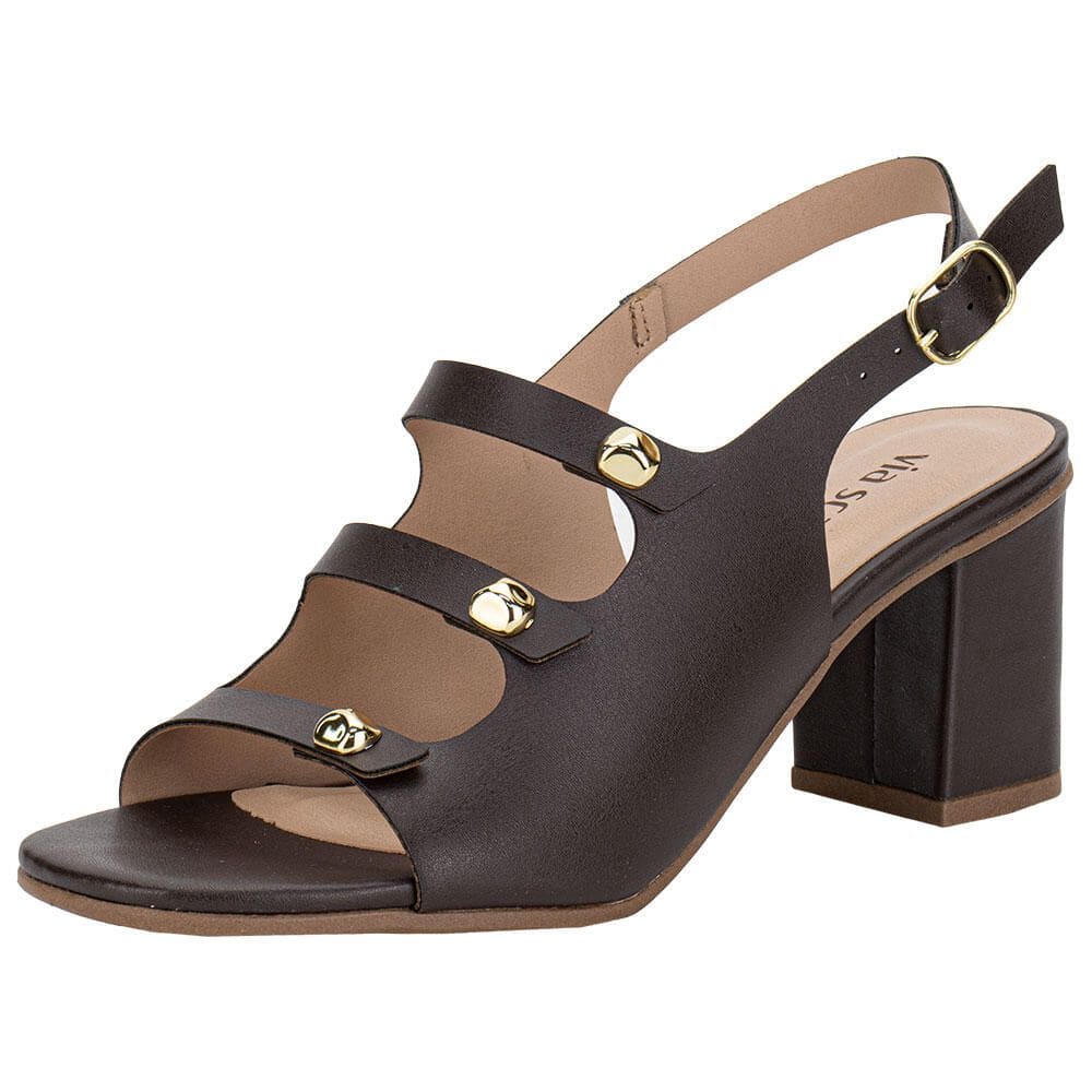 Sandália Feminina Salto Grosso Via Scarpa 176519119