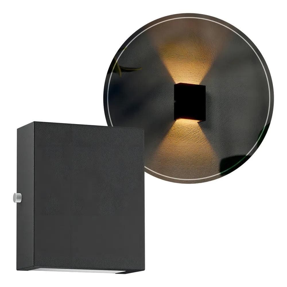 2X Arandela Externa Slim Preto Em Alumínio Luminária Minimal