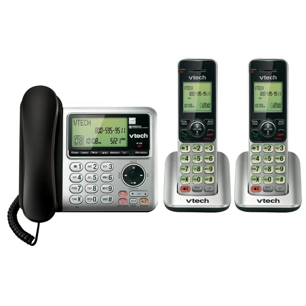 Telefone fixo VTech CS6649-2 Dect 6.0 com 2 aparelhos