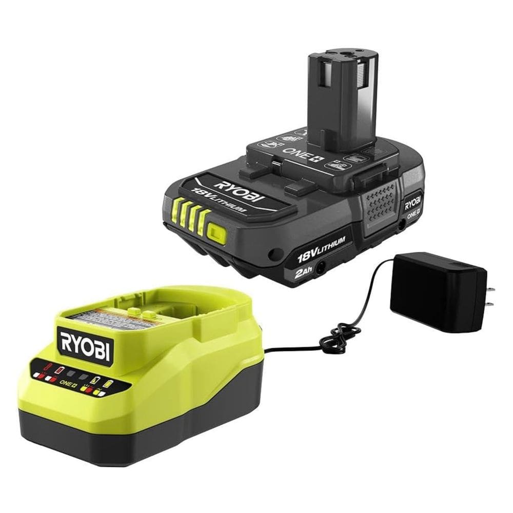 Kit de bateria e carregador Ryobi One+ 18V 2.0Ah de íon de lítio