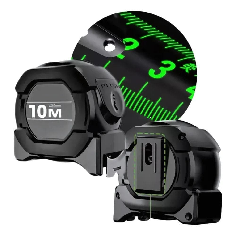 Trena Profissional Fita Métrica Fluorescente Trava 10 Metro