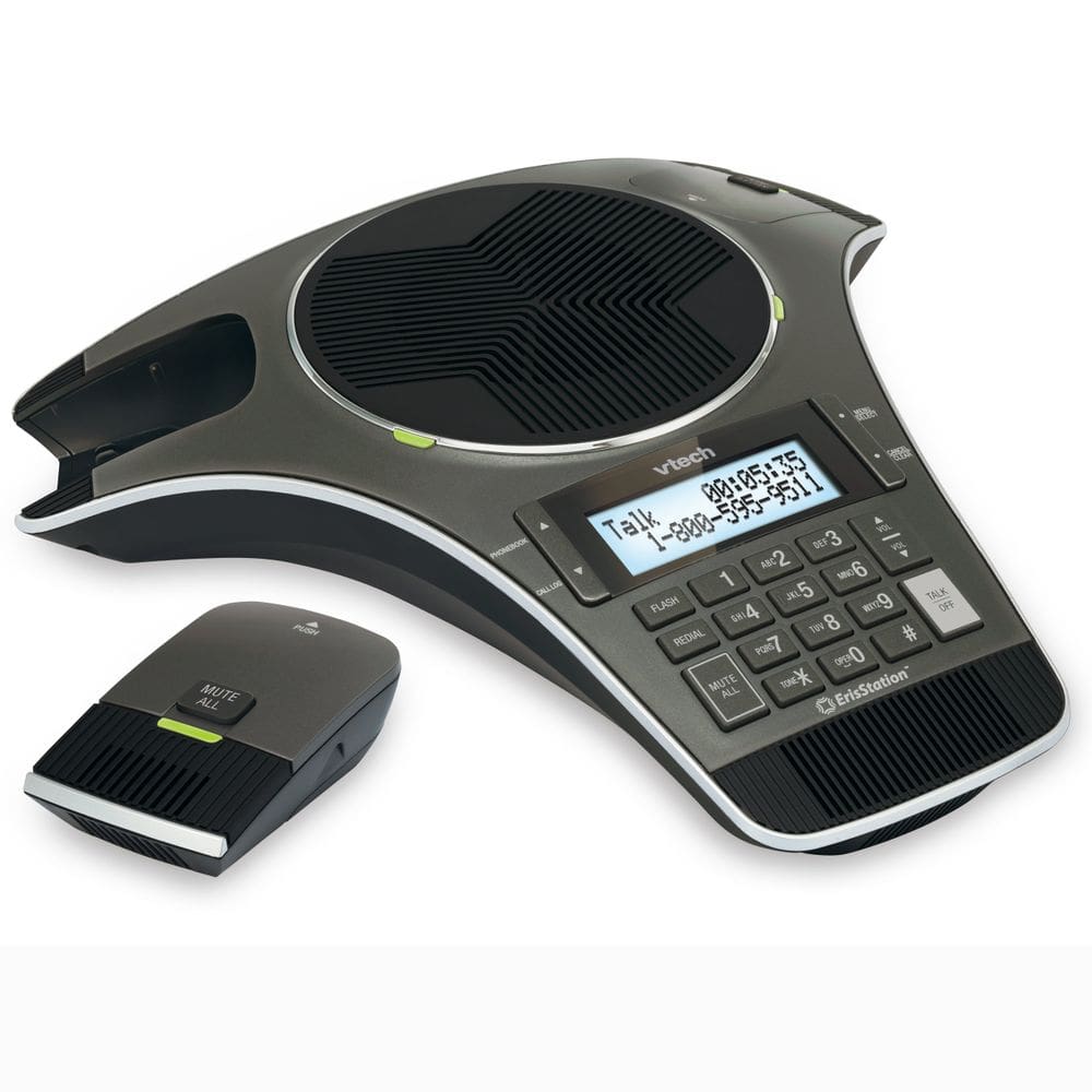 Telefone de conferência VTech VCS702 ErisStation DECT 6.0 com 2 microfones