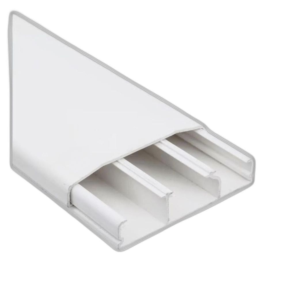 Canaleta 3 Divisórias Cabos Fios Fita Dupla Face 2Mt Branco