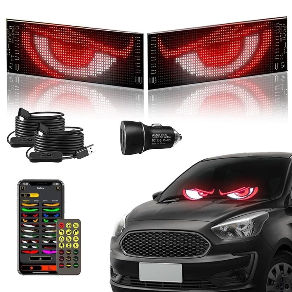 Luz LED Sign Nfutreon Flexible Devil Eyes para carro 37x9cm