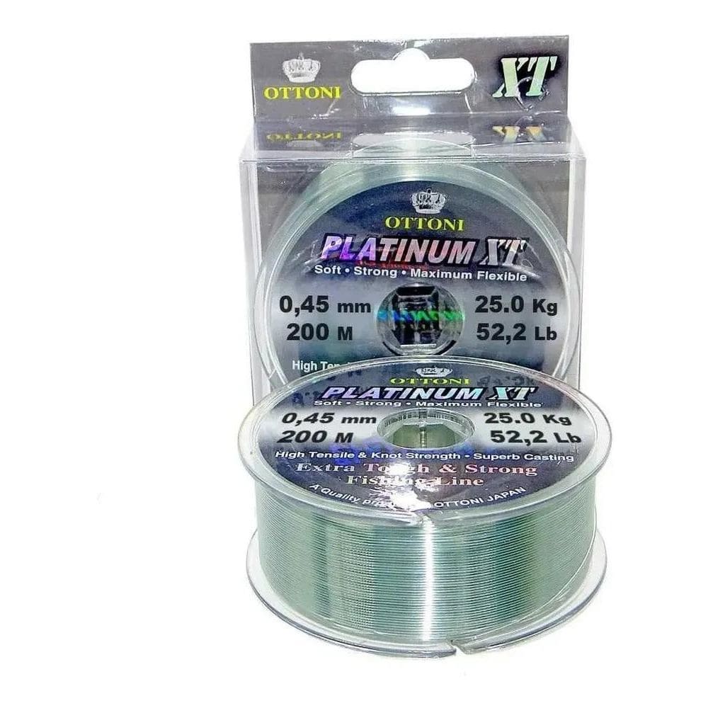 2X Linha Monofilamento Platinum Xt Carretel 200M 0,45Mm 52,2