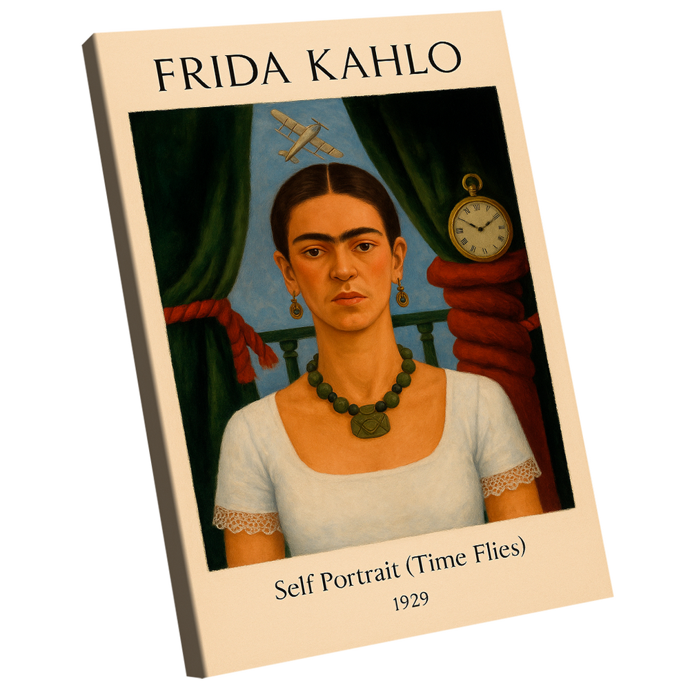 Quadro Decorativo Frida Kahlo Self Portrait, Time Flies