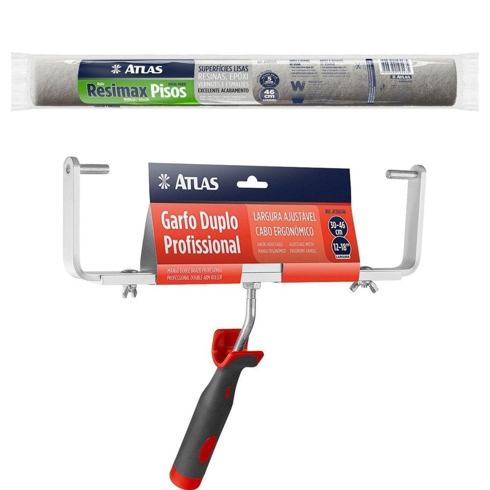 Rolo De Pintura Resimax + Garfo Duplo Atlas Profissional