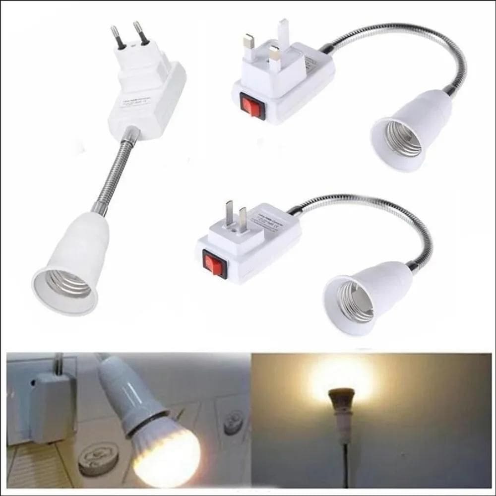2X Soquete Flexível Adaptador Lâmpada E27 Tomada 20 Cm Bfh23