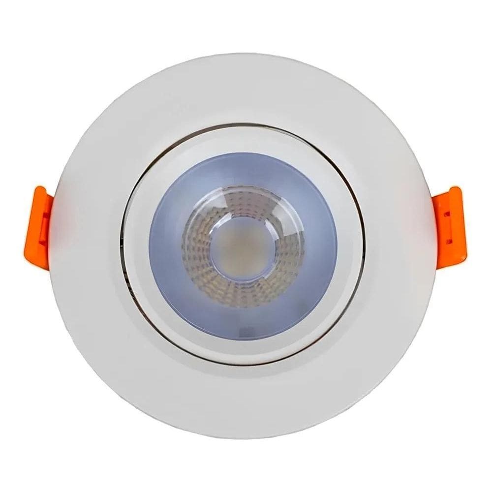 2X Luminaria Spot Led 12W Redondo Direcionável Branco Frio B