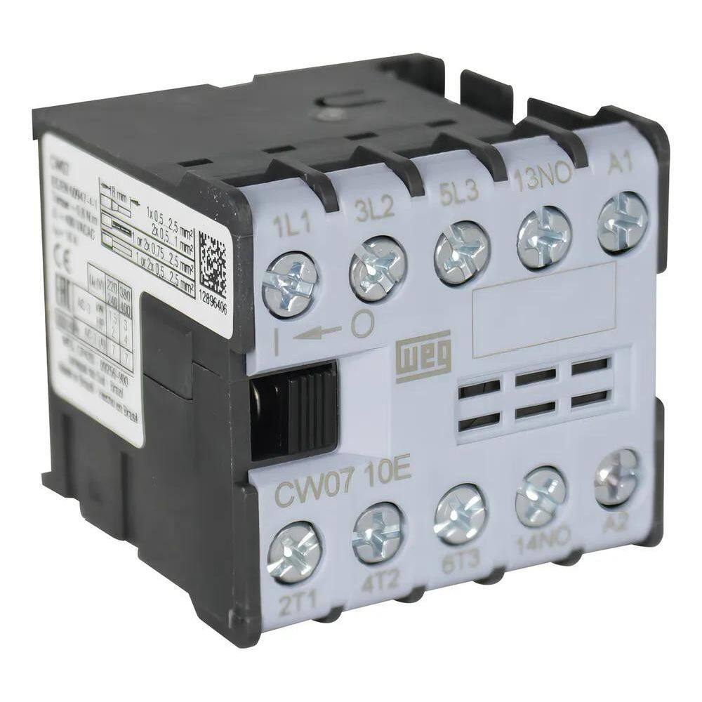2X Mini Contator Weg 7A Tripolar 1Na Cw07-10-30D24