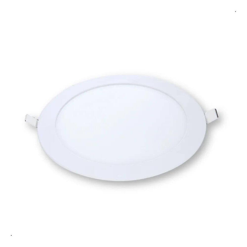 2X Painel De Led Embutir Redonda Branca Flat Led 18W Biv Est