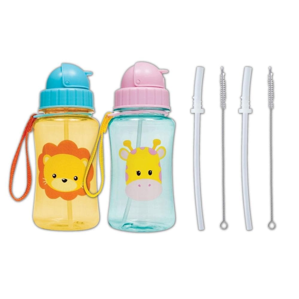 Kit 2 Garrafinhas Infantil 400 Ml Buba 2 Canudos Extra