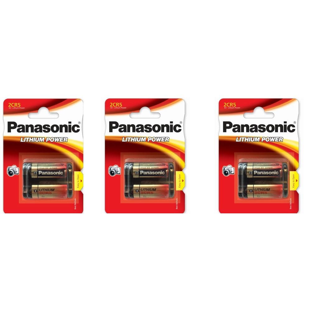 Bateria de lítio fotográfico Panasonic 2CR5M 6V para câmeras de filme x3