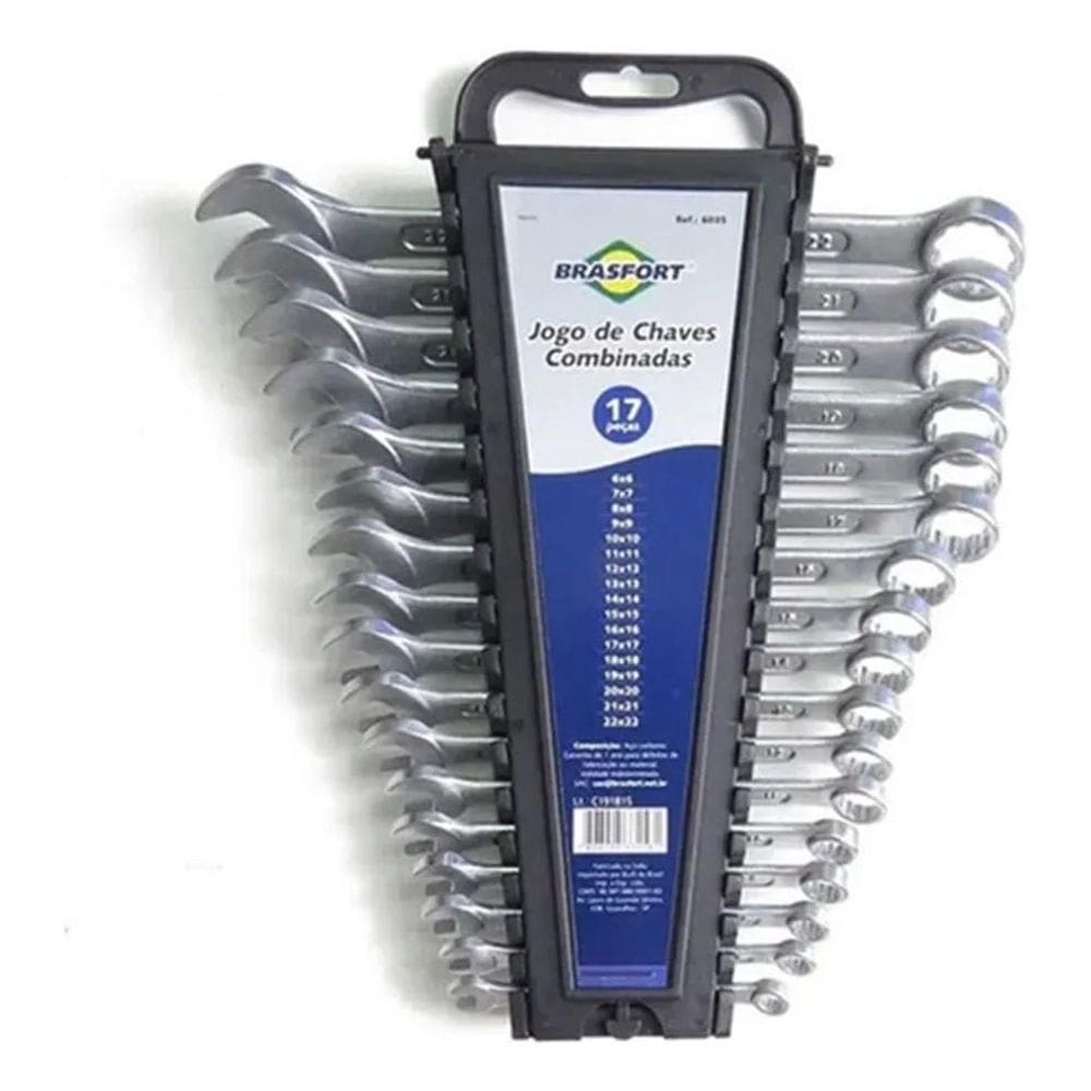 Chave Combinada 6Mm A 22Mm Com 17 Peças Brasfort