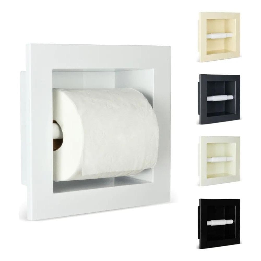2X Suporte Porta Papel Higienico De Parede Papeleira Embutir