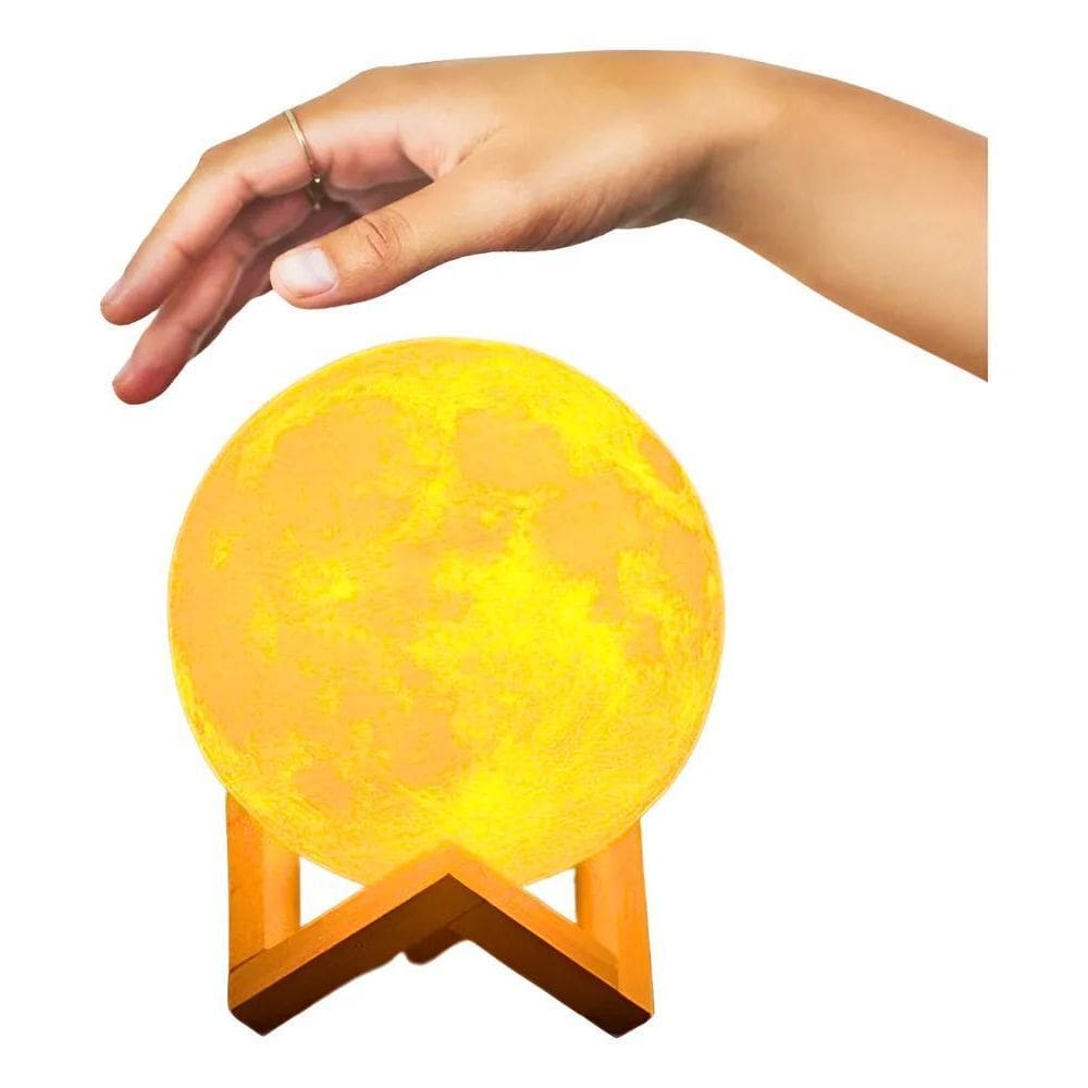 2X Luminaria Led Abajur Lua Cheia 3D Decoração