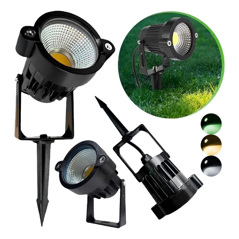 2X Kit 6 Espeto Led 15W Iluminaçao Jardim Prova Dágua Lumina