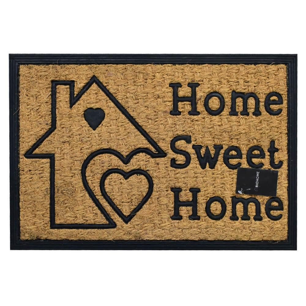 Tapete Capacho Porta Fibra Coco E Borracha 40X60Cm Home