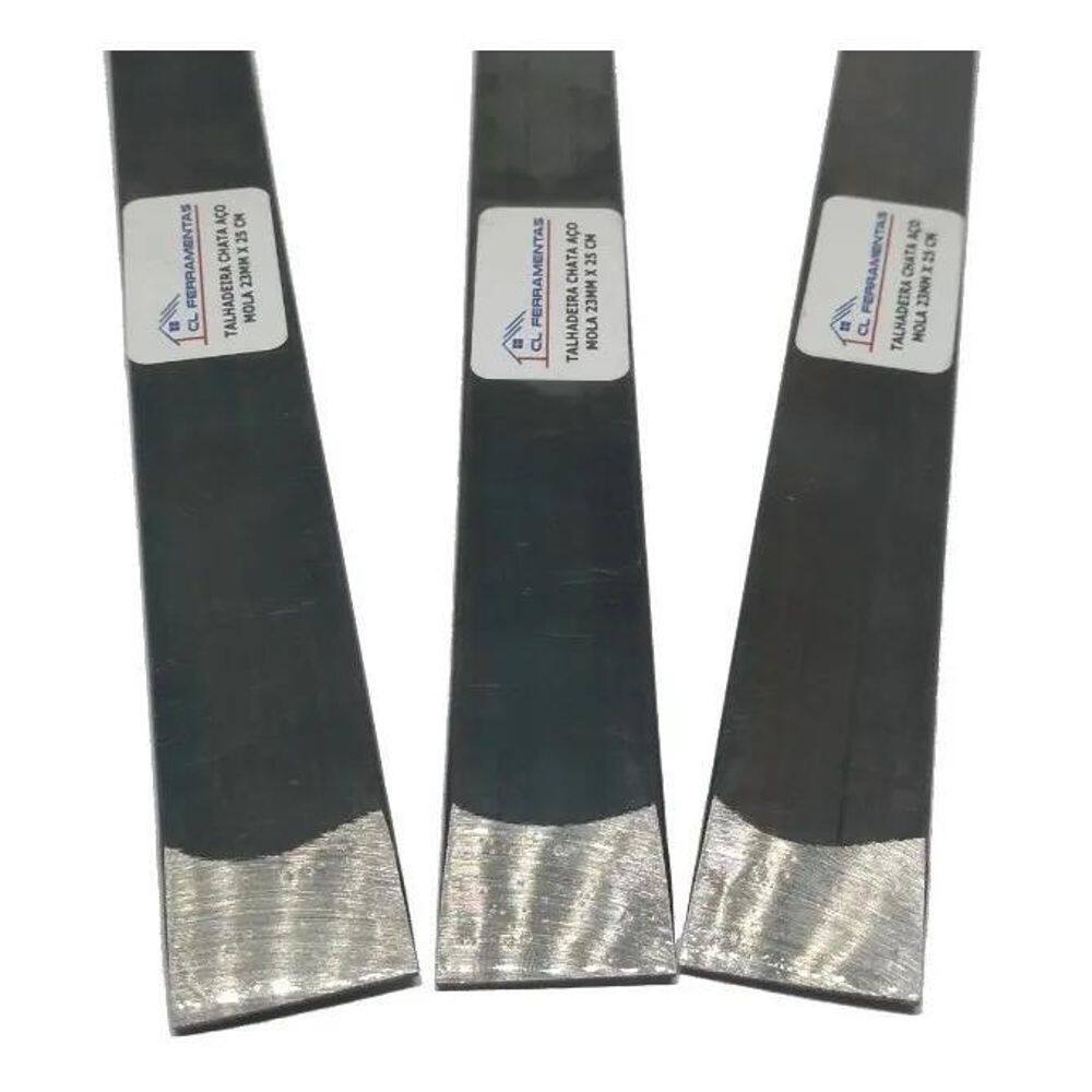 2X 03 Unidades Talhadeira Chata Aço Mola 23Mm X 25 Cm