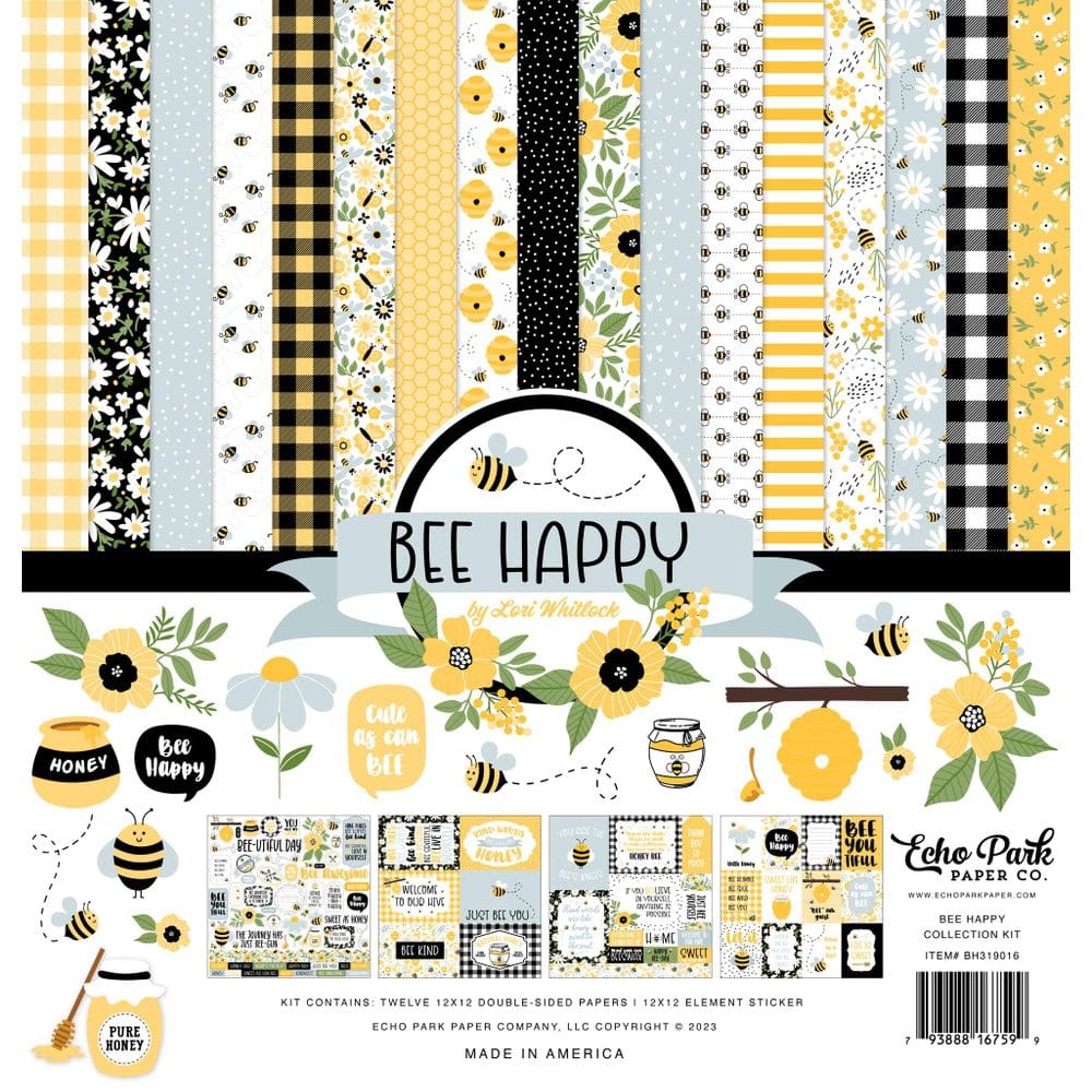 Kit de coleção Echo Park Bee Happy 30x30cm