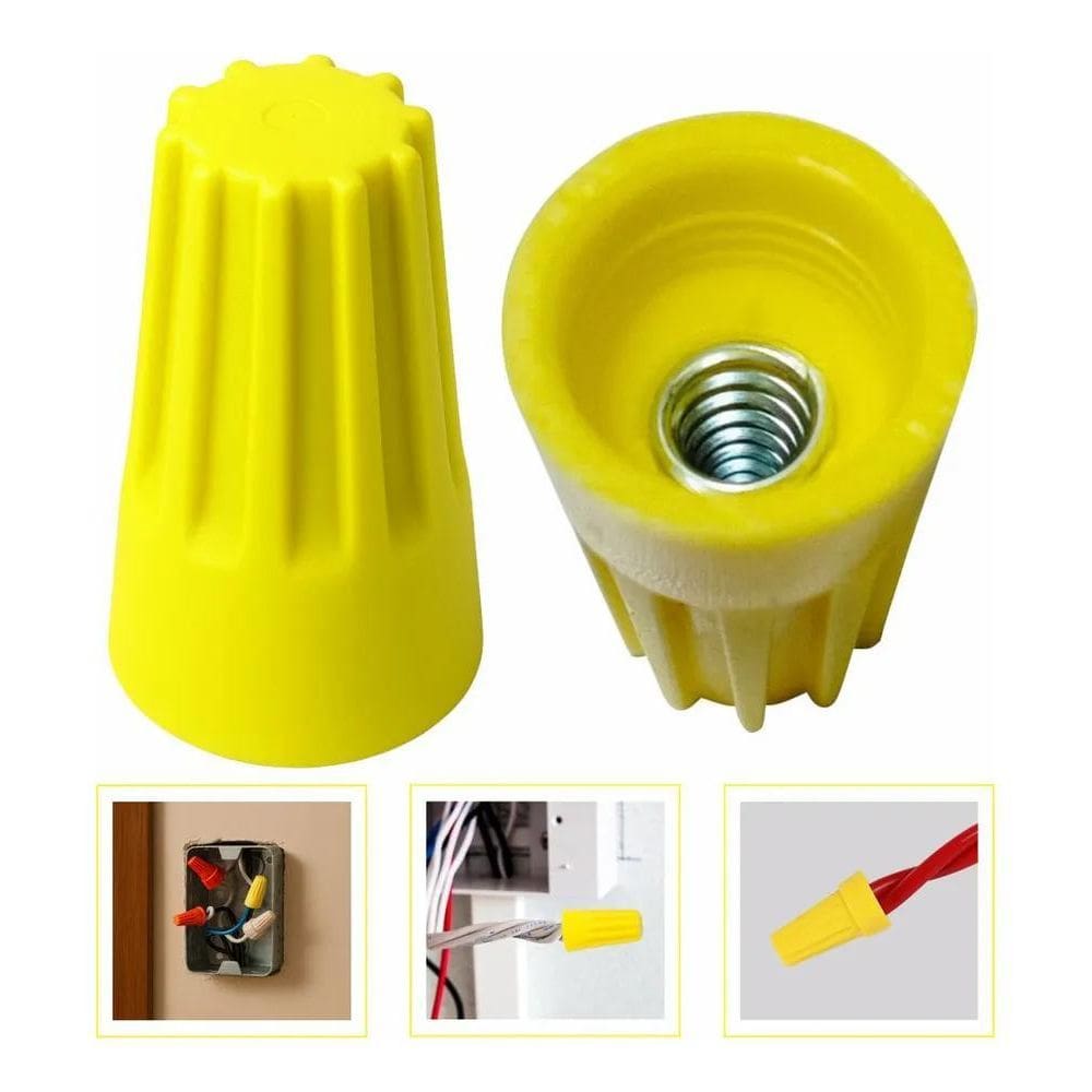 2X 100Un Conector Emenda Rápida Torção 0,8 Á 7,5Mm - Amarelo