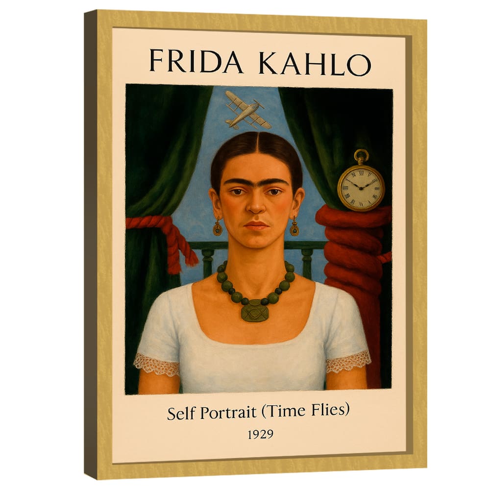 Quadro Decorativo Frida Kahlo Self Portrait, Time Flies