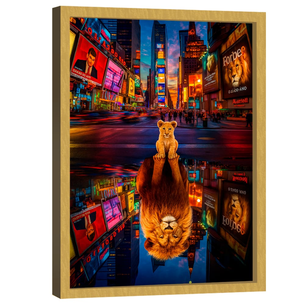 Quadro Decorativo Leão Mindset é Tudo