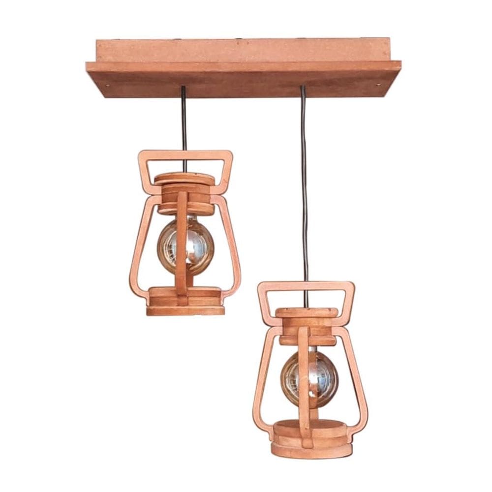 Luminária Lustre Pendente 2 Lampião 110/220 V