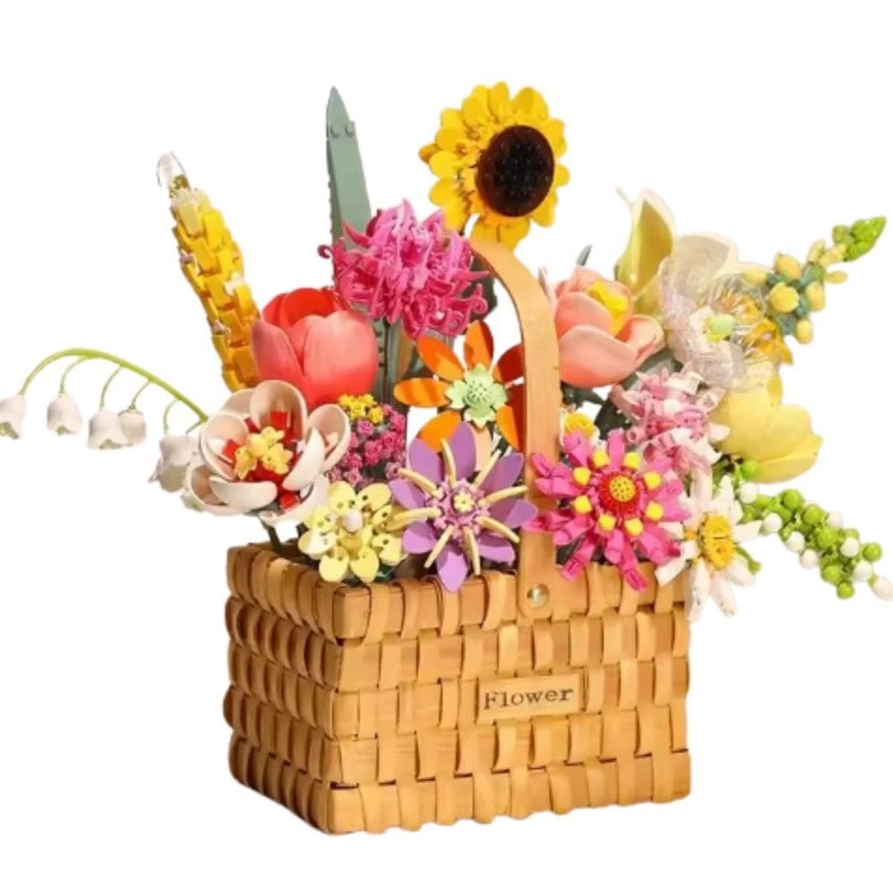 Blocos De Montar Cesto De Flores Com 615 Peças - Castela