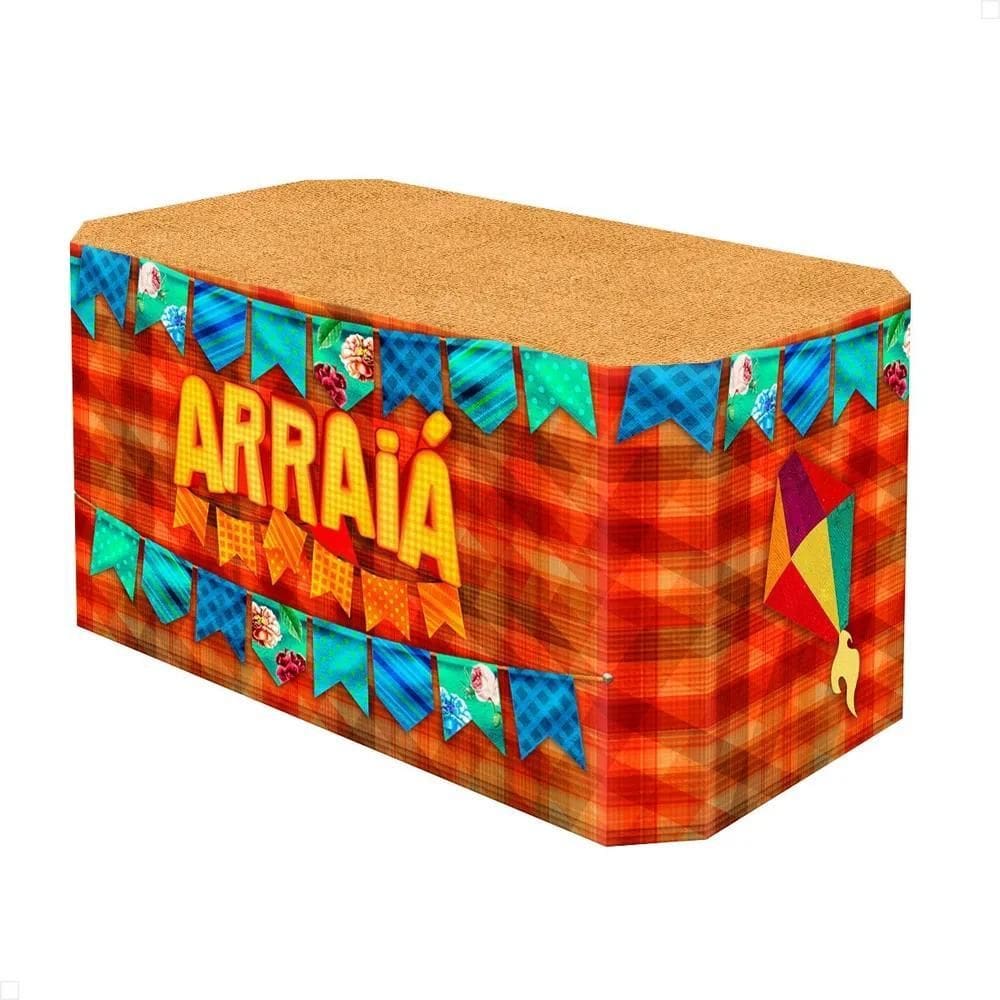 2X Capa De Mesa Festa Junina Em Tecido Decoração Veste Fácil
