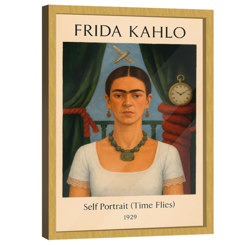 Quadro Decorativo Frida Kahlo Self Portrait, Time Flies