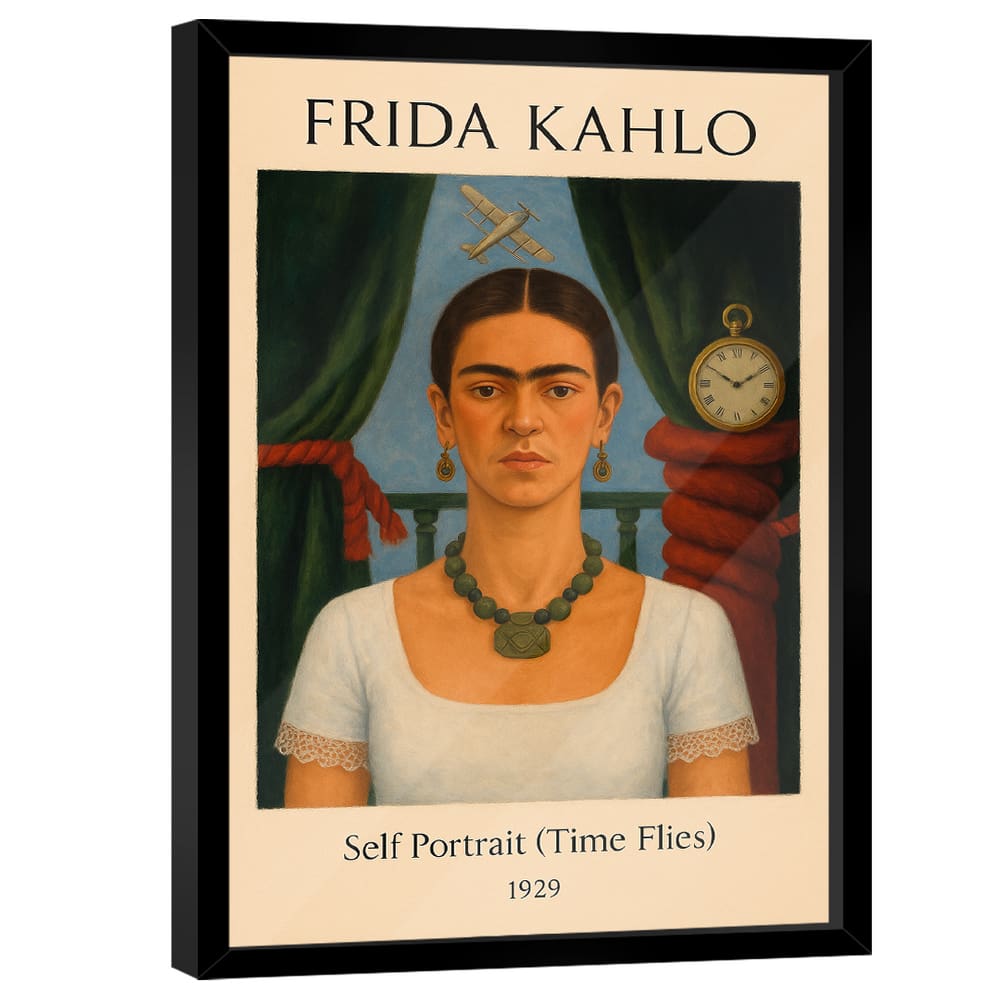 Quadro Decorativo Frida Kahlo Self Portrait, Time Flies