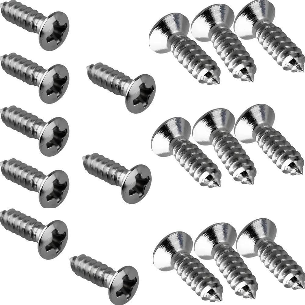 2X Parafuso Para Escudo De Guitarra E Contrabaixo Cromado C/