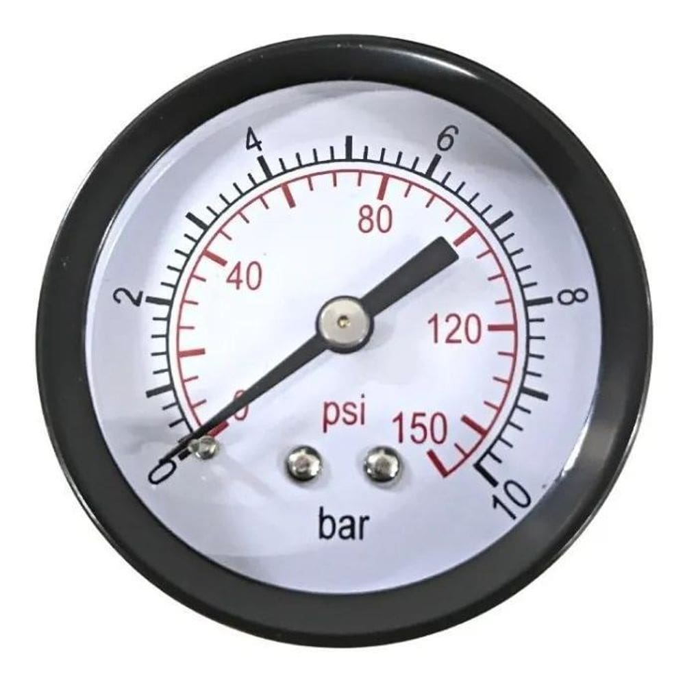 2X Manômetro Horizontal Rosca 1/8 Bsp Escala 0 A 10 Bar 150