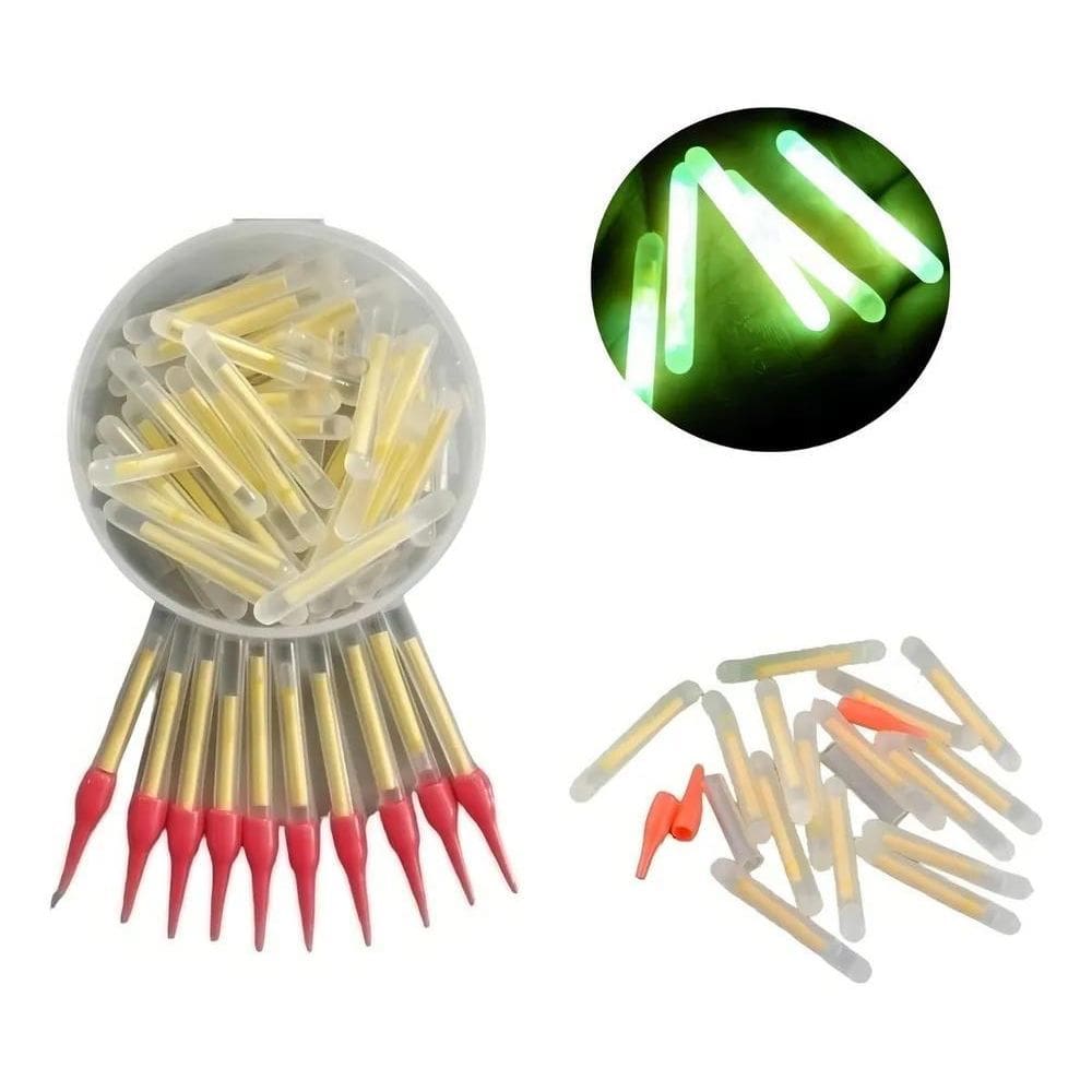 2X Enjoylure Kit 50 Bastao Luz Quimica Para Boia Vara Linha