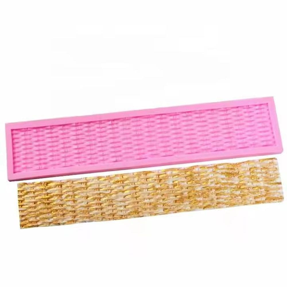 Molde Silicone Textura Cesto Cesta Parede Fondant Biscuit