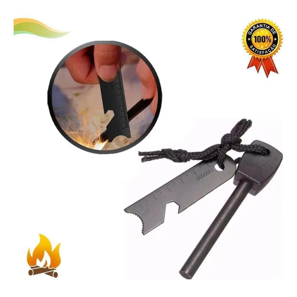 2X Pederneira Barra Magnésio Durável 8Mm Acendedor Fogo Pesc