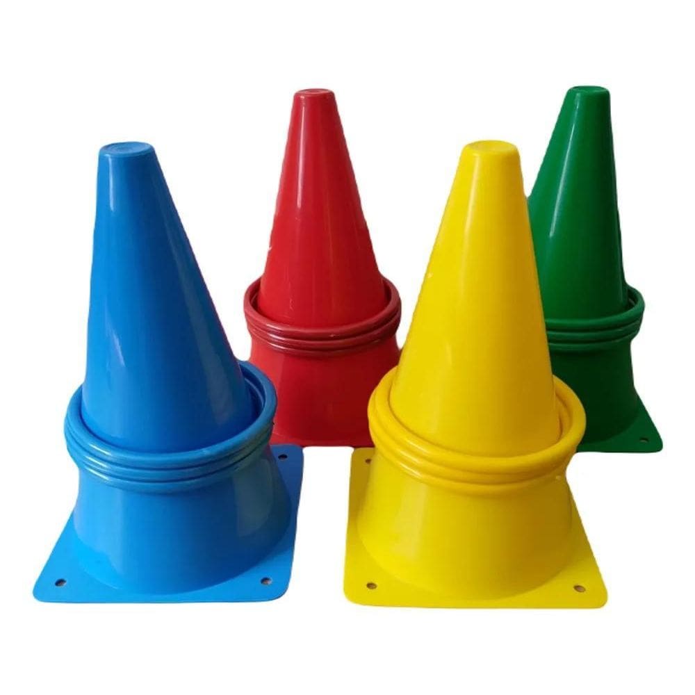 2X 12 Argolas E 4 Cones Coloridos De Pvc
