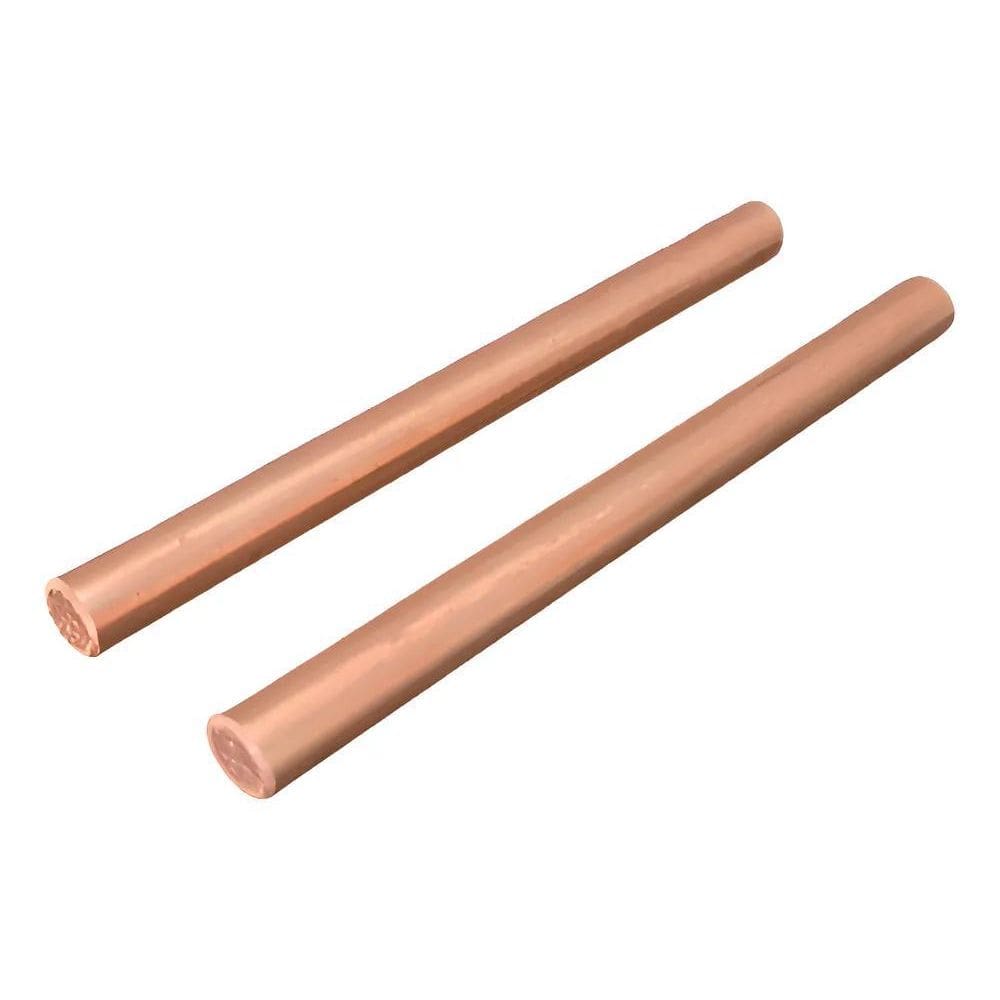 2X Barra De Cobre Puro 3/8 Pol 9,5 Mm X 12Cm Kit 2 Pcs