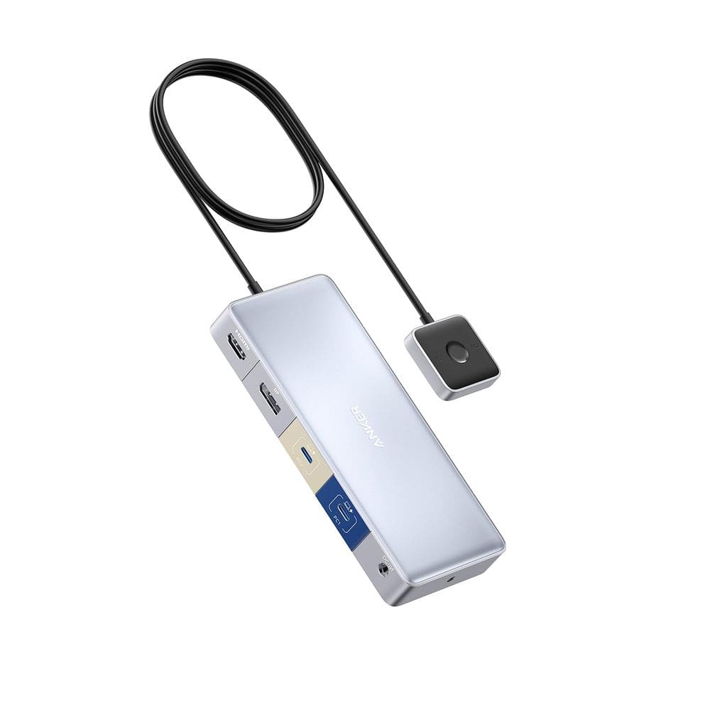 Estação de ancoragem Anker KVM Switch 2 e monitor duplo 4K