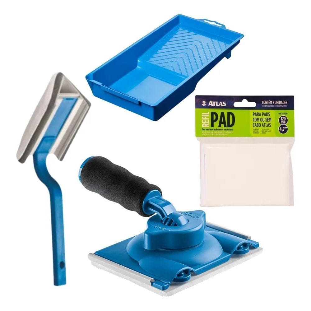 2X Kit Pad Cantos E Rodapé + Refil E Bandeja Pintura Acabame