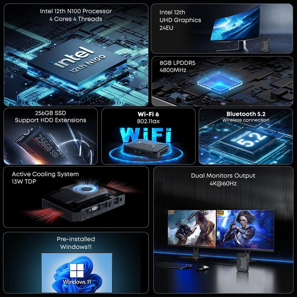 Mini PC CHUWI HeroBox Intel N100 | Casas Bahia