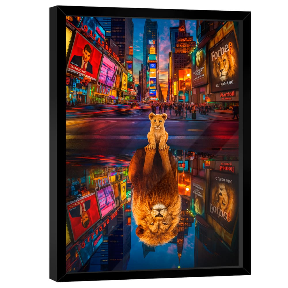 Quadro Decorativo Leão Mindset é Tudo