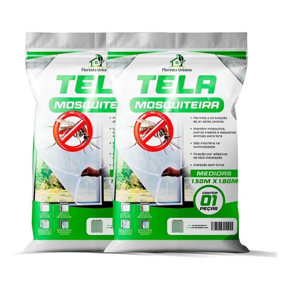 2X Kit 2 Telas Mosquiteira Janela Anti-Inseto Para Mosquito